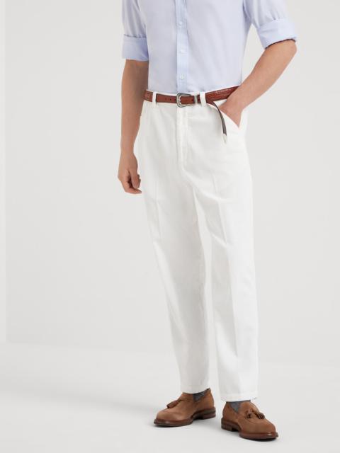 Brunello Cucinelli Garment-dyed leisure fit trousers in cotton corduroy