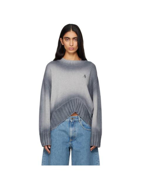 THE ATTICO Gray Sprayed Wool Cashmere Sweater
