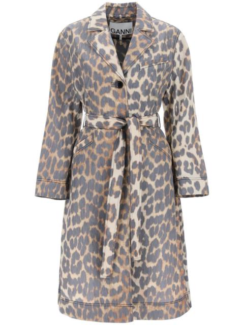 TRENCH COAT IN LEOPARD FAILLE