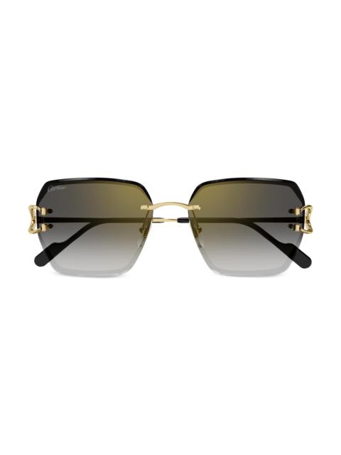 Cartier Women's C Decor 58MM 24K-Gold-Plated Metal Rimless Butterfly Sunglasses - Gold Grey Gradient