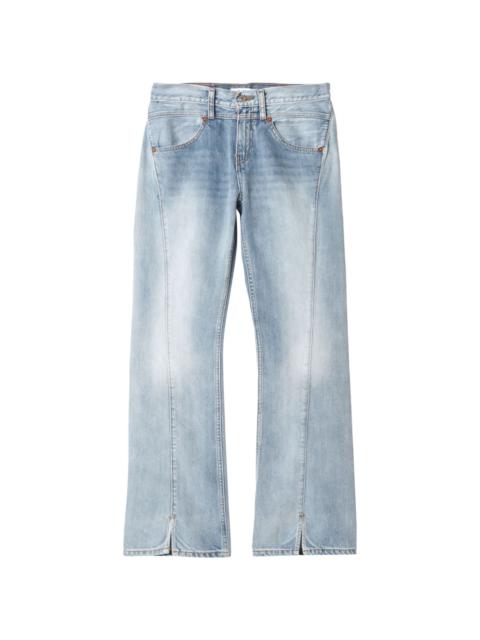 mid-rise flared jeans