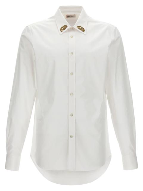 Embroidered Collar Shirt Shirt, Blouse White
