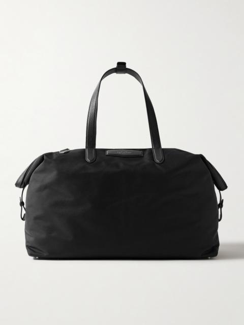 Smythson Norton Textured-leather Trimmed Canvas Weekend Bag