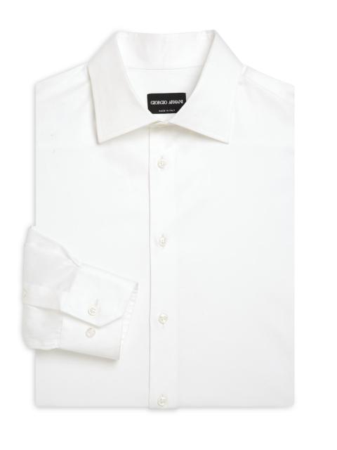 GIORGIO ARMANI Men's Regular-Fit Cotton Dress Shirt - White
