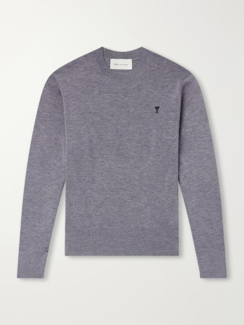AMI Paris ADC Logo-Embroidered Merino Wool Sweater