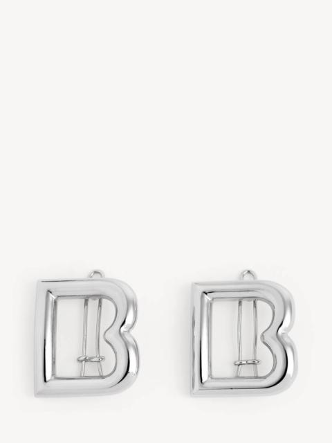 BALENCIAGA Women's B Hairclips in Shiny Silver