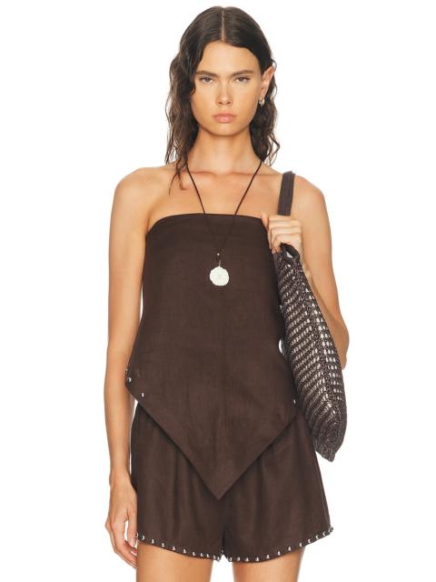 STAUD Sonya Linen Top