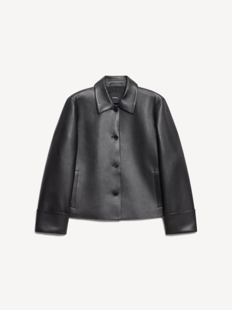 Theory Boxy Cuff Jacket in Leather
