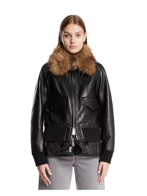 sacai Black Faux Fur Jacket