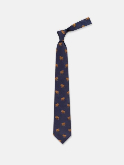 J. PRESS MADE-IN-UK NAVY BOAR CLUB TIE