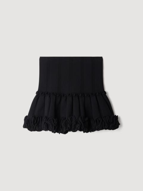 Sandro SHORT RIBBED KNIT SKIRT