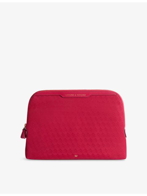 Anya Hindmarch Logo Lotions and Potions Woven Pouch