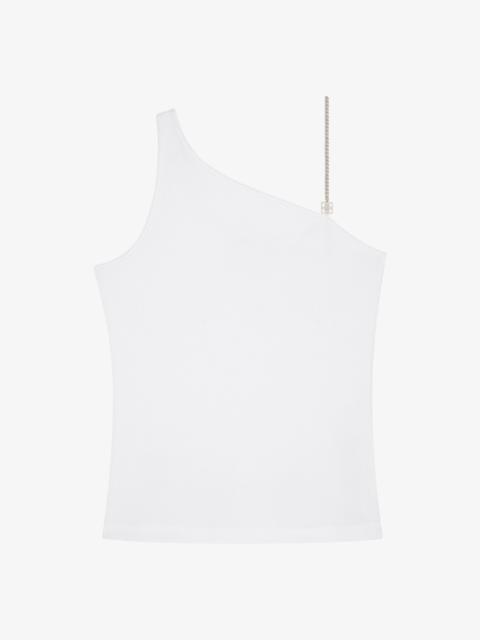 ASYMMETRICAL TOP IN COTTON WITH CHAIN DETAIL