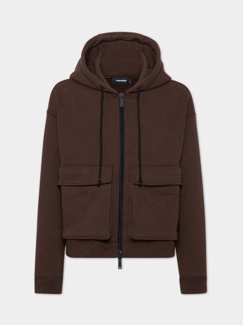 DSQUARED2 ICON NEW GENERATION BALLOON CARGO ZIP HOODIE