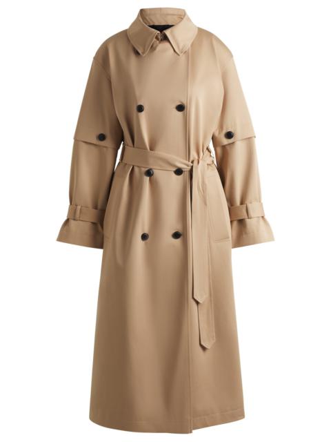 HUGO COTTON TRENCH COAT WITH DOUBLE-BREASTED FRONT