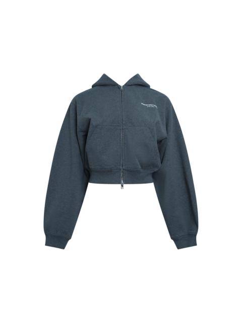 Alexander Wang Logo Print Zip-Up Hoodie
