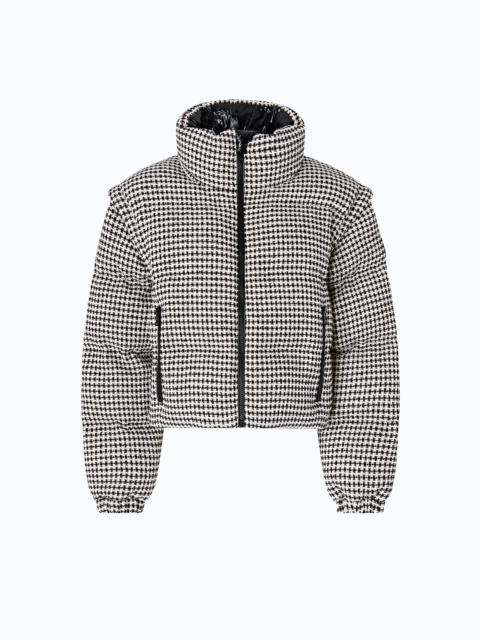 PINKO TWEED DOWN JACKET WITH DETACHABLE SLEEVES