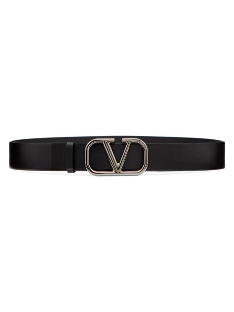 Valentino Men's VLogo Signature Calfskin Belt 40 MM - Black