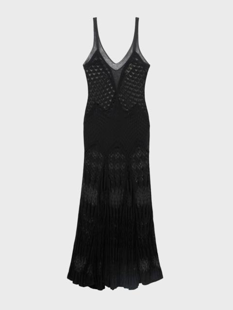 Blumarine LONG TEXTURED COTTON DRESS