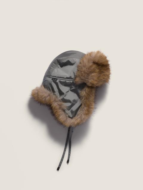 Miu Miu Technical fabric and faux fur trapper hat
