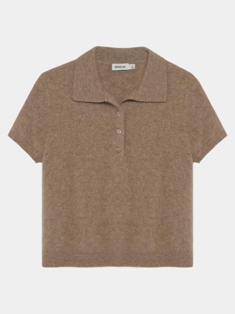 SIMKHAI Ivy Short-Sleeve Polo Sweater