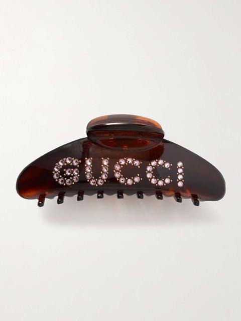 GUCCI Crystal-embellished resin hair clip
