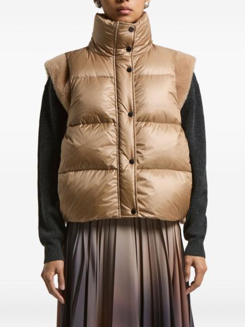 PESERICO quilted shearling-trimmed gilet