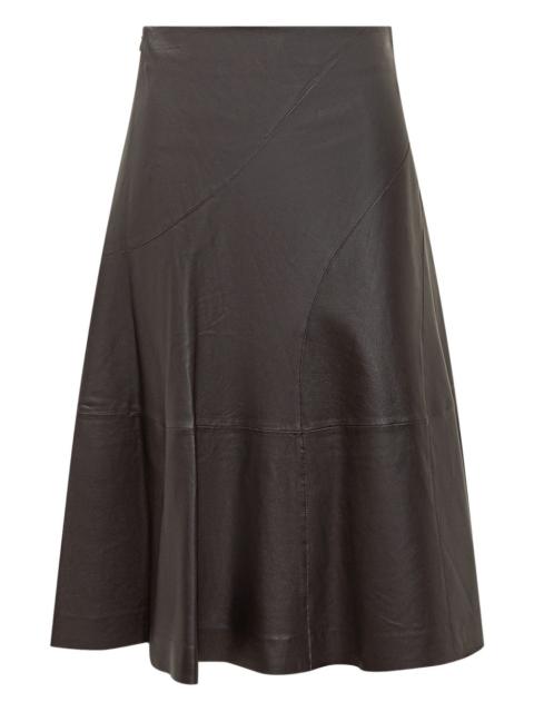 BOSS Sevani panelled leather midi skirt