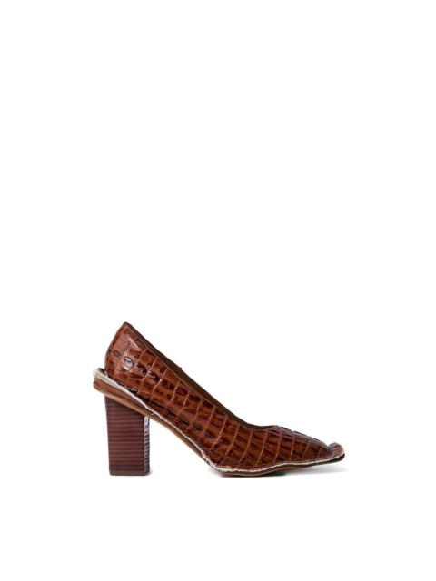 Martine Rose 65mm crocodile-embossed block-heel pumps