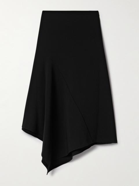 Theory Asymmetric Draped Paneled Crepe Skirt
