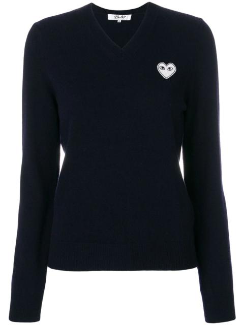 Comme des Garçons PLAY V-neck logo patch top