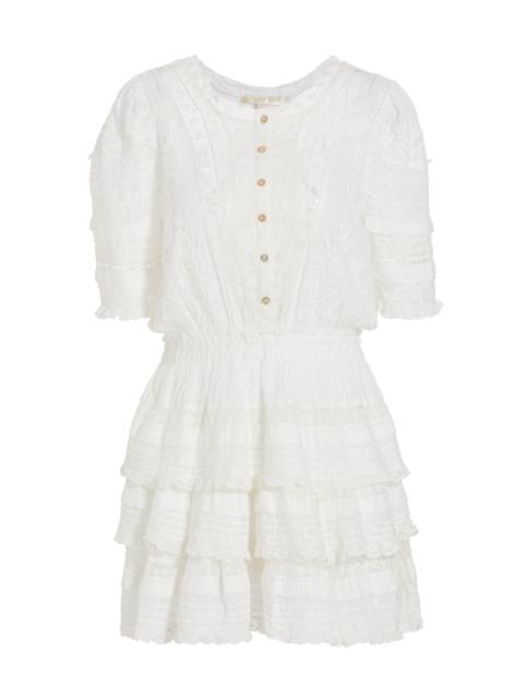 LoveShackFancy Women's Quincy Embroidered Lace Minidress - White