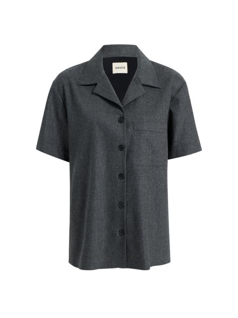 KHAITE Riordan Pocket Wool Shirt grey