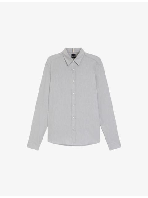 Collared Regular-Fit Cotton-Blend Shirt
