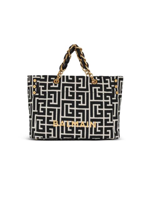 Balmain 1945 Soft monogrammed jacquard tote bag