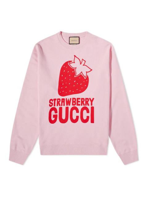 GUCCI Gucci 'Strawberry Gucci' Sweatshirt 'Sugar Pink' 681217-XJDV1-5904