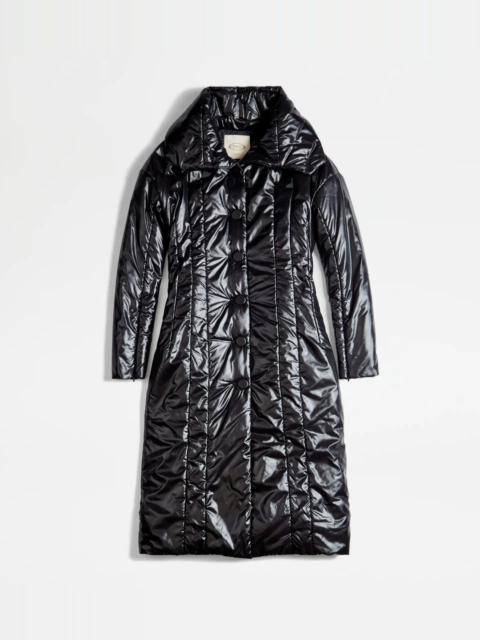 Tod's QUILTED COAT - BLACK