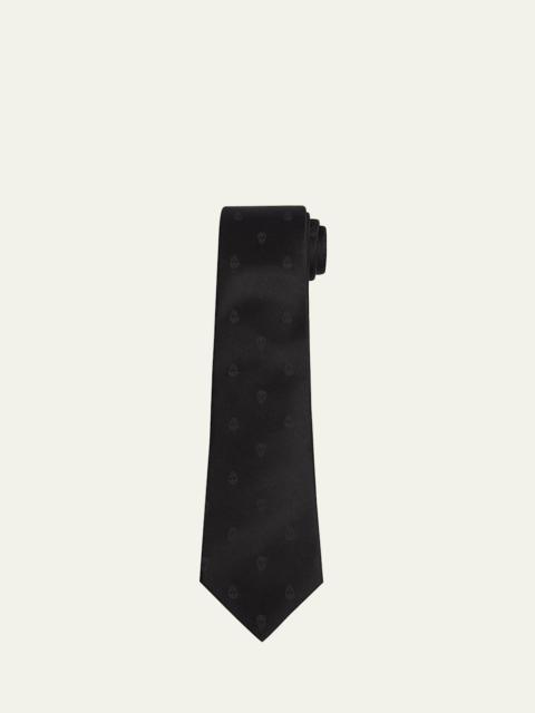 Alexander McQueen Men's Satin Skull Jacquard Tie