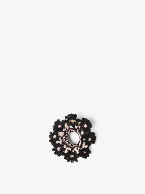 FENDI Hair Elastic Black crocheted cotton hair elastic