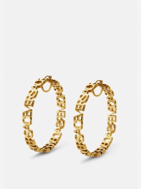 VERSACE Logo Hoop Earrings