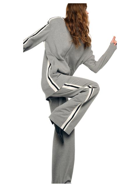 NORMA KAMALI SIDE STRIPE FLAT FRONT WIDE PANT