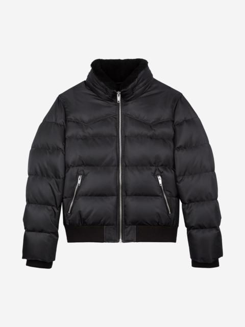 The Kooples DOWN JACKET WITH GREY FUR COLLAR