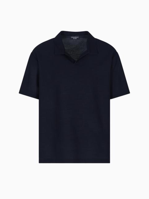 EMPORIO ARMANI ICON POLO SHIRT IN YARN-DYED JACQUARD JERSEY