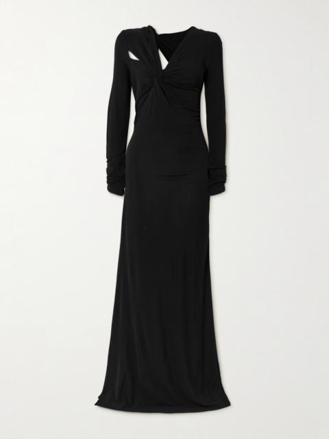 Victoria Beckham Twist-front Cutout Stretch-jersey Gown