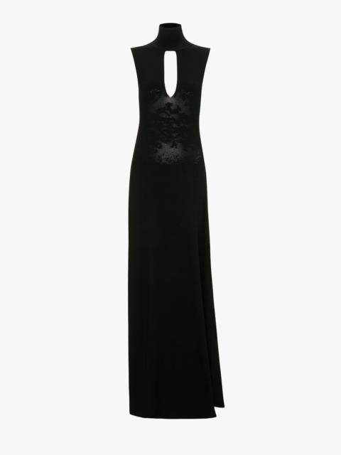 Victoria Beckham Cut Out Front Floor-Length Dress In Black