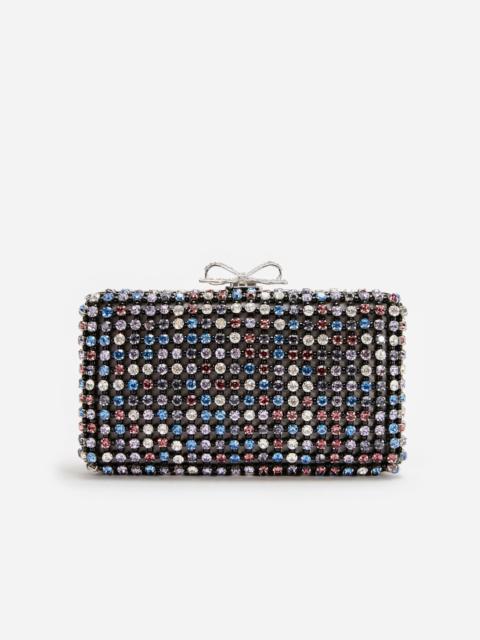 self-portrait Multi Crystal Chainmail Clutch