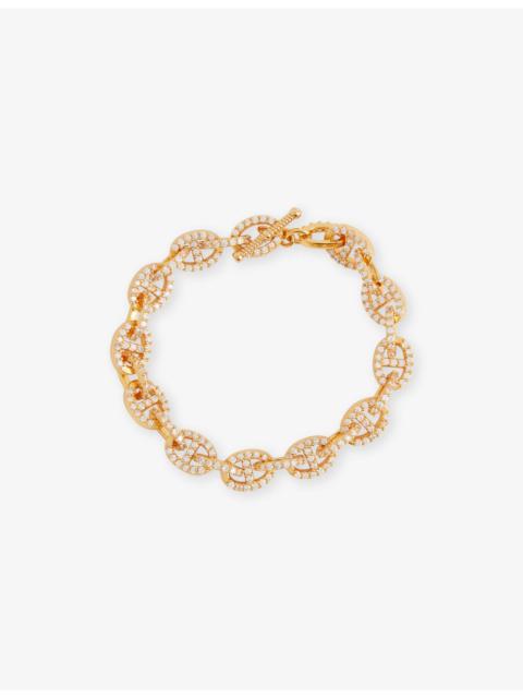 CRYSTAL HAZE Mini Voyage 18ct Yellow-Gold Plated Brass And Cubic-Zirconia Bracelet