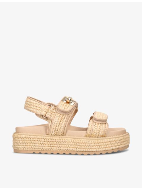 STEVE MADDEN Millo double-strap flat raffia sandals