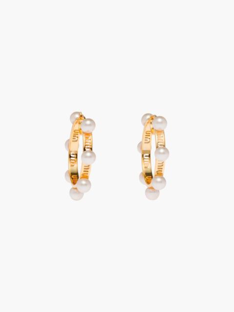 Miu Miu Metal and pearl earrings
