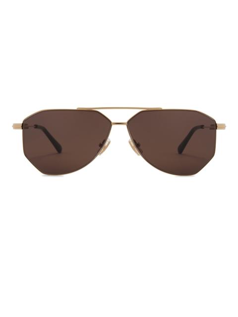 Bottega Veneta Snap Ribbon Metal Pilot Sunglasses